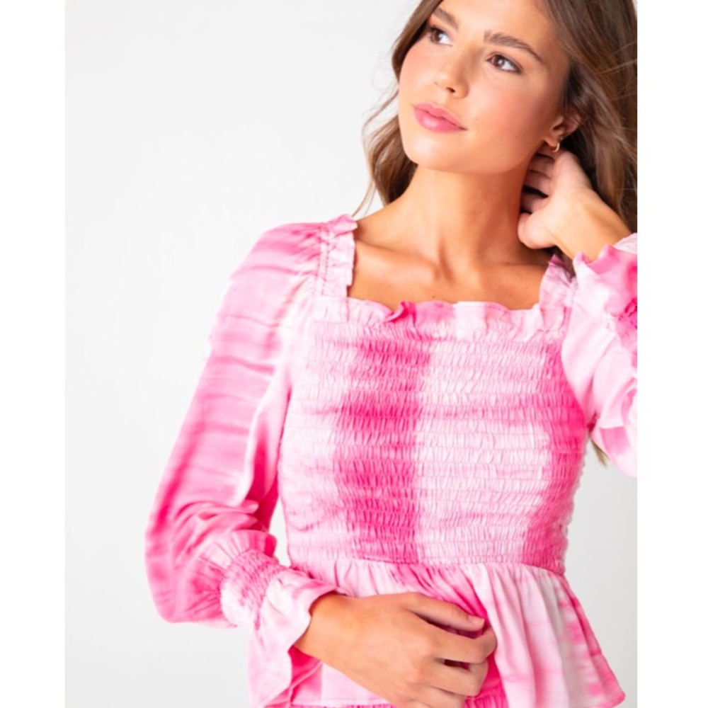 Cake for Dinner Ambrosia Very Berry Tie Dye Smocked Top